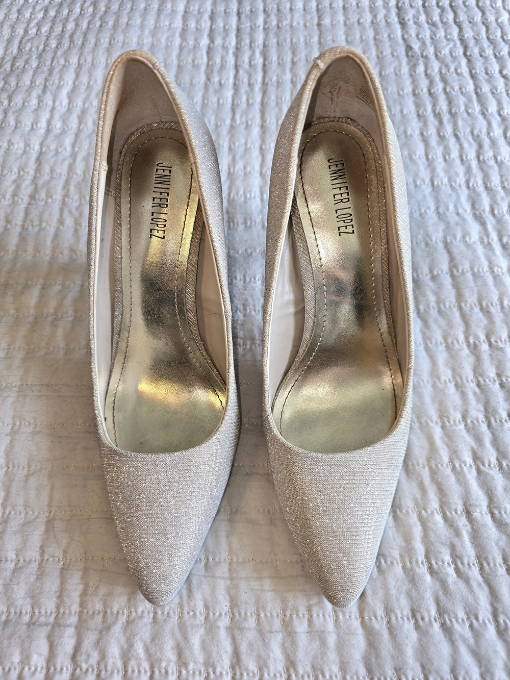Jennifer Lopez Women's Sparkle Pointed-Toe Pumps in Champagne
